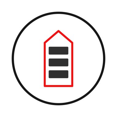 Yapılandırılmış basitliği vurgulayan basit grafik gösterimi, geometrik form yaratıcı sunumlar içinde bir amblem, vektör simgesi veya modern tasarım ögesi olarak ideal minimalist yaklaşım kullanır