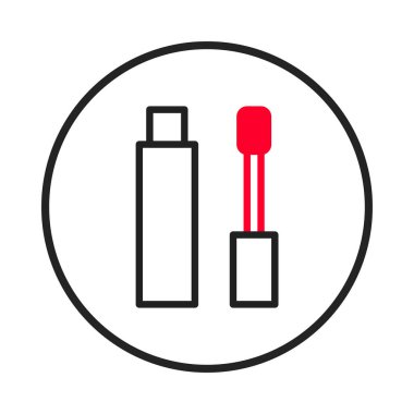 Basit ama zarif bir kozmetik illüstrasyonda parlak bir dudak parlatıcısı ve aplikatör sergilenir. Cesur taslak ve çarpıcı kırmızı aksanın birleşimi modern ve göz alıcı bir aksan yaratır.