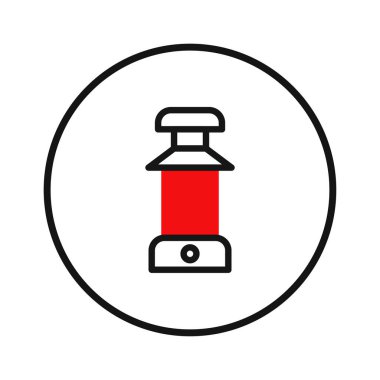 Kırmızı fenerin stilize edilmiş bir simgesi siyah dairesel bir çerçeve içinde sunulur. Minimalist tasarım temiz çizgiler ve basit bir renk paleti içeriyor, gelenek ve kültür duygusunu çağrıştırıyor.