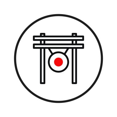 Bu minimalist görüntü bir Asya gongunun grafiksel bir temsilini sergiliyor. Kalın çizgiler ve zıt kırmızı aksan göz alıcı bir kompozisyon oluşturuyor, sükuneti, maneviyatı ve...