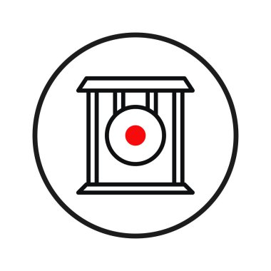 Bu, gelenek ve kültürün özünü somutlaştıran, bir çember içindeki gongu gösteren minimalist bir illüstrasyon. Soyut sanatsal stili ve berraklığa odaklanmasıyla, bu resim,