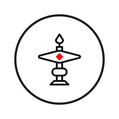 Minimalist çizgiler ruhani bir ayin nesnesi sergiliyor. Bu soyut illüstrasyon, temiz çizgiler ve geometrik şekilleri birleştirerek sembolik bir öğeyi temsil eder. İlham verici modern tasarım ve