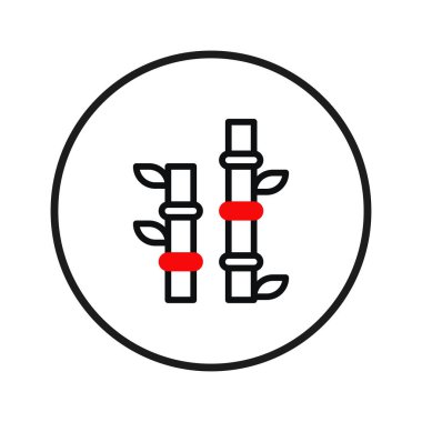 Büyümeyi ve doğayı temsil eden iki bambu filizinin yer aldığı minimalist bir illüstrasyon. Siyah bir çember içinde kapsülleşmiş bu basit ama zarif tasvir botanik kavramları ve eko