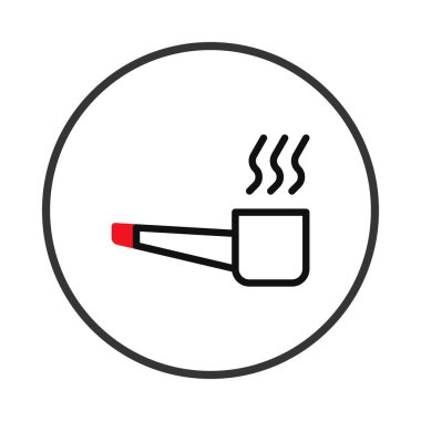 Görüntü, sakin ve düşünceli bir atmosfer izlenimi veren duman püskürten stilize bir sigara piposu içeriyor. Basit ama zarif tasarım klasik bir incelik ve rahatlama hissi uyandırıyor.