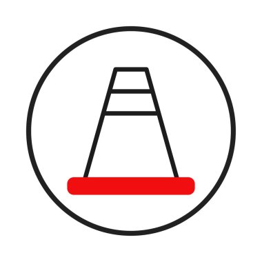 Çember içinde stilize bir trafik konisi barındıran minimalist bir grafik. Tasarım basit şekilleri, temiz çizgileri ve zıt renkleri vurguluyor, cesur ve göz alıcı bir görsel yaratıyor.