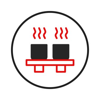 Bir dairenin içinde zarif bir şekilde duran iki dumanı tüten damarı resmeden sanatsal bir tasvir. Minimalist tasarım, bir rahatlama ve huzur hissi uyandırarak sıcaklığı ve sükuneti iletir.