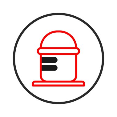 Şekillendirilmiş bir konteynır, depolama veya endüstriyel işleme izlenimi veren minimal grafik olarak sunulmaktadır. Soyut biçimi ve basit ana hatları, çeşitli tasarıma uygulanabilir modern bir görsel öğe sunar.