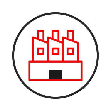 Minimalist bir ikon, sanayi ve üretim hissini aktaran, dairenin içinde bacaların bulunduğu bir fabrika sergiliyor. Bu basit ama çağrıştıran görüntü endüstriyel
