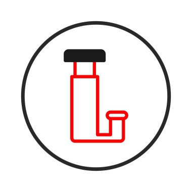 Boru hattı bileşeninin minimalist, soyut bir tasarımı, onun tasarım estetik ve işlevsel bağlantısını vurguluyor, beyaz üzerinde siyah ve kırmızı çizgiler bulunan temiz ve modern bir şekilde sunuluyor.