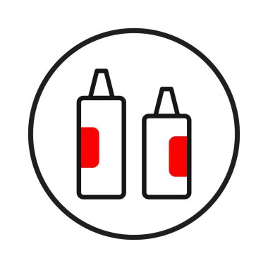 Bir minimalist illüstrasyon, bir daire içinde iki stilize şişe tasvir eder. Bu tasarım, iki kap arasındaki ilişkiyi vurgulayan bir karşılaştırma ya da seçim rehberi önerir