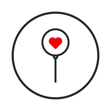 Aerodinamik bir illüstrasyon, bir lolipopu andıran dairesel bir çerçevenin içine yerleştirilmiş bir kalp sunar. Bu basit tasarım, aşk ve şefkat temalarını modern ve...