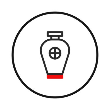 Bu minimalist vektör resmi klasik bir dizayn ile basit çizgiler içeren zarif bir vazo ikonunu gösteriyor. Bu yaratılış, tarih ve modern, temiz estetik işçiliğe işaret ediyor. Siyah.,