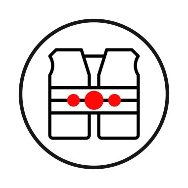 Korunma ve görünürlükteki rolünü vurgulayan, bir güvenlik yeleği sergileyen stilize bir tasarım. Dairesel bir çerçeve içinde kapsülleştirildiğinde, bu simge güvenlik önlemlerini sembolize eder, uygun