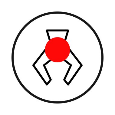 Bu minimalist illüstrasyon stilize kavrayıcı pençe tasarımı içerir. Kırmızı bir çember pençelerin üzerinde oturur ve dikkatleri onun işlevine çeker. Bileşimi temiz ve basit, hassasiyeti gösteriyor.