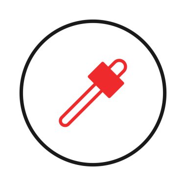 Dairesel bir kenar içinde kırmızı bir kirpi damlası tarafından temsil edilen renk toplayıcı bir araç gösteren, aerodinamik bir çizim. Tasarım grafik tasarım uygulamalarında ve dijital uygulamalarda kullanılabilirliği vurgular