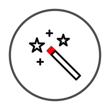 Yıldızlar ve parıltılarla çevrili sihirli bir değneğin yer aldığı minimalist bir illüstrasyon, merak ve büyüyü çağrıştırıyor. Bu basit ama büyüleyici tasarım ilgili temalar için mükemmeldir