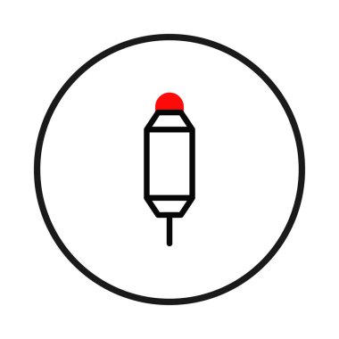 Çemberin içinde biçimlendirilmiş işaret tasarımı içeren basit bir simge yaratıcılığı ve yazma hassasiyetini çağrıştırıyor. Tasarım, temiz, minimalist ve kırmızı aksanlı bir stil kullanır, modern ve sanatsal bir aksan yaratır.
