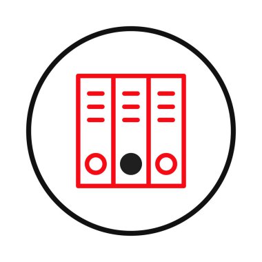 Biçimlendirilmiş bir illüstrasyon, bir dizi kırmızı klasörü, organizasyonu ve verimli dosya yönetimini sembolize eder. Bu resim modern ofisteki modernleştirilmiş belgelerin özünü temsil ediyor.