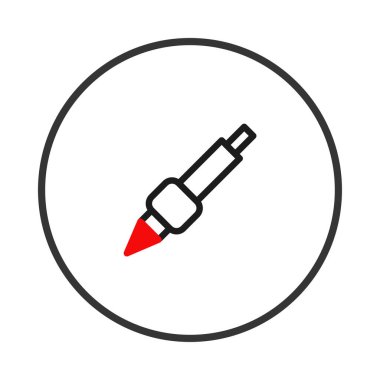 Temiz ve modern bir vektör grafiği hassas bir araç sunar. Minimalist tasarımı keskin çizgiler ve dairesel bir çerçeve içerir. İllüstrasyon, uygun bir stil sunumunu sergiler