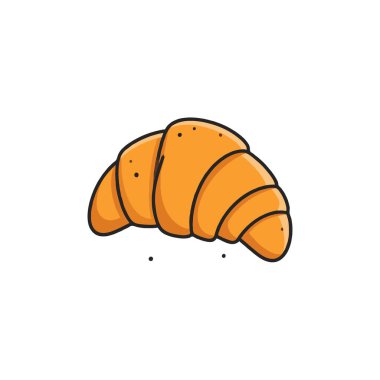 Lezzetli, altın bir kruvasan sergileyen sanatsal bir vektör çizimi, onu markalaşma ve pazarlama amaçları için ideal kılıyor, özellikle kafeler, fırınlar, restoranlar, kahvaltı...