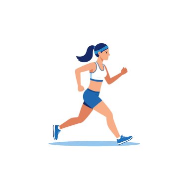 Kararlı bir bayan atlet, forma ve sağlığa olan bağlılığını göstererek orta basamakta yakalanır. Onun odaklanmış ifadesi ve dinamik duruşu gücü, enerjiyi ve aktif bir bağlılığı iletir.