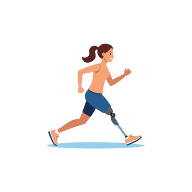 Bu canlandırmada protez bacaklı bir kadının koşu aktivitesine katılması kararlılığı, dahil olmayı ve aktif yaşamı sembolize ediyor. Olumlu bir imaj yaratıyor.