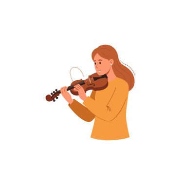 Genç bir bayan müzisyen, sanatsal yeteneğini ve klasik müziğe olan bağlılığını sergileyerek, tutkuyla klasik bir keman çalarken resmediliyor. Bu illüstrasyon müzikalin özünü yakalar.