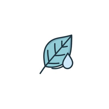 A visually clean image displays a stylized leaf accompanied by a water droplet, symbolizing purity, health, and freshness. It represents a commitment to the environment, ecological wellness, and the