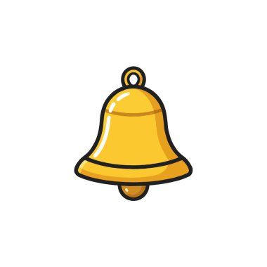 An elegantly simple yet attention-grabbing golden bell illustration, perfect for conveying notification or alert concepts. Its classic design with vibrant colors makes it ideal for drawing focus and