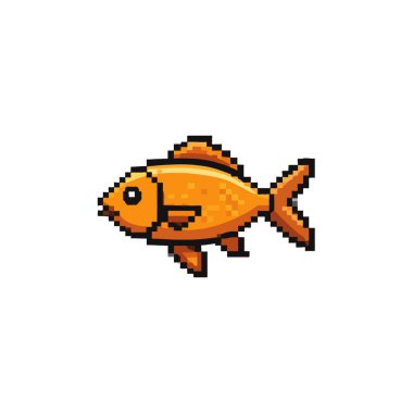 Bu resim, tek bir portakal balığının zarifçe yüzüşünün 8 bitlik bir pikselini gösteriyor. Canlı rengi ve keskin açılı tasarımı nostalji ve dijital kaprisleri çağrıştırıyor.,
