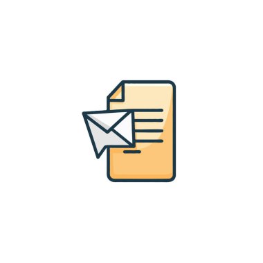 Tarzlı bir illüstrasyon, elektronik iletişimi veya dijital ve fiziksel yazışmaların karışmasını sembolize eden bir belgeyi kısmen kapsayan bir zarfı tasvir eder. Sahne bir duygu iletir