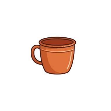 Kahverengi seramik fincanın basit ama zarif bir çizimi, kahve ya da çay için mükemmel. Kupa, temiz beyaz bir arkaplana karşı tasvir edilir ve çeşitli yaratıcı projeler için çok yönlü hale getirilir. Evet.