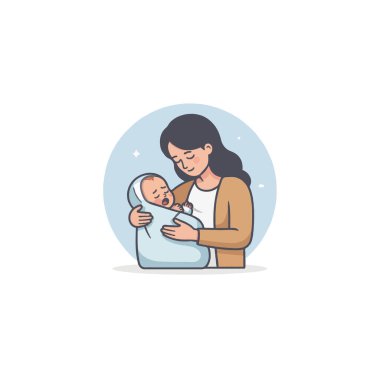 Uyuyan bebeğini kucağında tutan ve derin bir sevgi ve bağ hissi yayan bir anneyi canlandıran yürek ısıtan bir çizim. Kibar sarılma korunmayı, şefkati ve güzelliği simgeler.