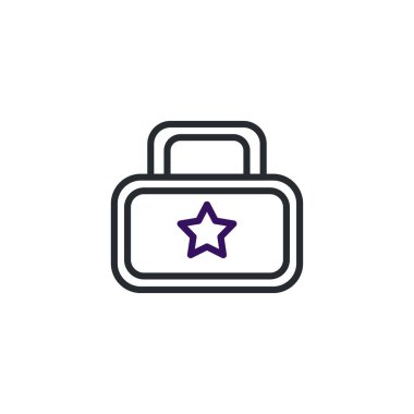 Bu minimalist illüstrasyon, önemli varlıkların ve hassas verilerin korunmasını sembolize eden, kilit altında tutulup bir yıldızla süslenmiş bir evrak çantasını tasvir ediyor. Görüntü bir duygu iletir