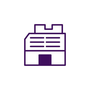 Modern bir binayı tasvir eden basit ve temiz bir çizgi sanat ikonu. Bu çok yönlü grafik gayrimenkul, kentsel gelişim, şirket ofisleri ya da her türlü ticari faaliyet için idealdir.