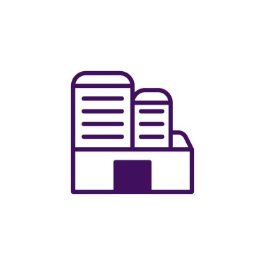 Bir fabrikanın ya da sanayi binasının basit, modern bir çizimi. Tasarım temiz çizgileri ve minimalist estetiği vurguluyor, verimlilik, yenilik ve ekonomik faaliyeti gösteriyor. Uygun.