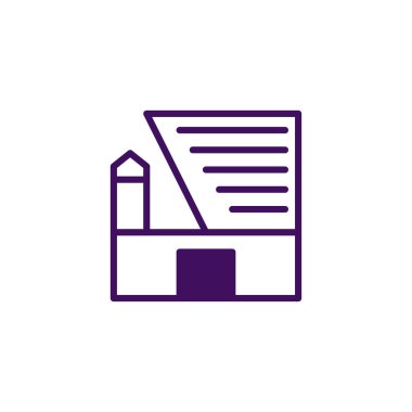 Hassas çizgiler ve geometrik şekillerle yapılmış çağdaş bir bina tasarımının minimalist bir çizimi. Mimari bir modernlik ve yenilik hissi uyandırıyor.