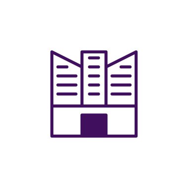 Minimalist illüstrasyon çağdaş bir bina cephesi sergiliyor. Soyut tasvir, kentsel gelişmişlik ve mimari yenilik duygusunu taşır. Gerçekle ilgili projeler için ideal