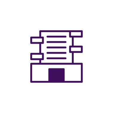 Bu minimalist illüstrasyon, bilgi organizasyonunun birbiriyle bağlantılı ve hiyerarşik doğasını vurgulayan soyut bir veri yapısını, süreç optimizasyonu için bir planı ve