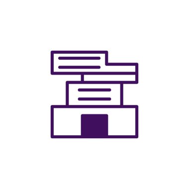 Görüntü, mimari ve kentsel yapıyı temsil eden bir binanın minimalist bir simgesini sunuyor. Basit çizgileri ve geometrik şekilleri modern bir resmin sembolik bir temsilini oluşturur.