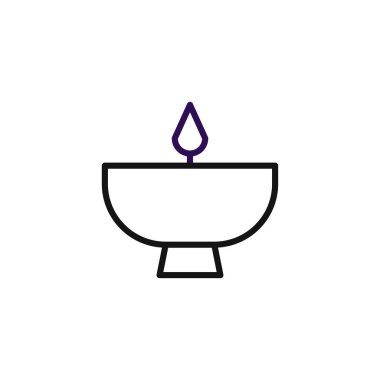 Bir minimalist illüstrasyon, canlı mor bir alevle stilize edilmiş bir gaz lambasını tasvir eder. Basit tasarım lambanın zarafetini ve onun umut, barış ve onun sembolik ilişkisini vurgular.