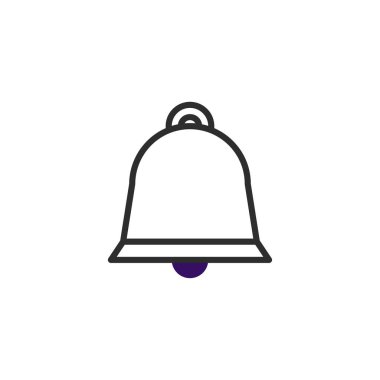 Bir çan simgesinin basit, zarif bir vektör çizimi, kullanıcı arayüzlerinde veya grafik tasarımında kullanmak için idealdir. İkonun ana hatları temiz ve alkış sırasında ince bir mor aksanı var. Tam oldu.