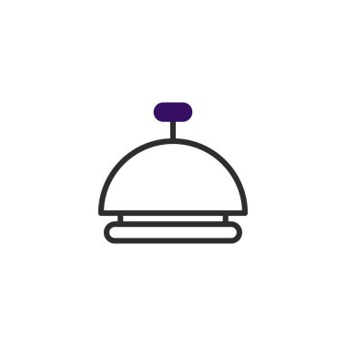 Minimalist bir çizgi, yardım ve konukseverlik hizmetleri çağrısını sembolize eden bir otel servis zilini tasvir ediyor. Temiz çizgiler ve basit tasarım modern ve davetkar bir görsel yaratıyor.