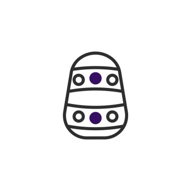 Paskalya yumurtasının minimalist çizgisi. Tasarım, çizgileri ve noktaları eğlenceli bir şekilde birleştirir. Bahar tatili temalı projeler, kutlama kartları ya da dekoratif