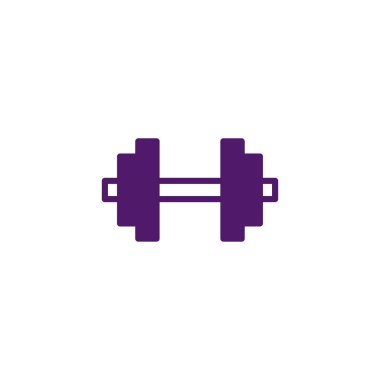 Basit ve temiz bir mor dambıl çizimi, fitness, egzersiz ve halter için mükemmel. Bu grafik spor salonları, egzersiz programları veya herhangi bir sağlık içeriği için idealdir.