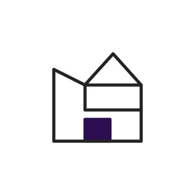 Bu, modern ve temiz bir mimari tasarım sunan basit çizgiler ve şekiller kullanılarak yaratılmış bir evin asgari geometrik temsilidir. Tasarım modern yaşamın hislerini uyandırıyor.