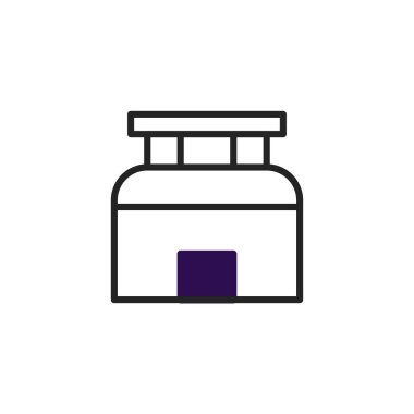 Bu minimalist vektör simgesi basitleştirilmiş bir yapı anahatını gösteriyor. Temiz çizgileri ve geometrik biçimi, mimari, inşaat veya kentsel ortamları temsil etmek için uygun hale getirir.