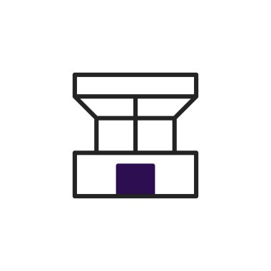 Basit ve stilize bir tasarım, minimalist bir tasarıma sahip bir bina yapısının geometrik anahatlarını gösteriyor. Mimari kavramları taşır, konutların parlak bir temsilini sergiler.