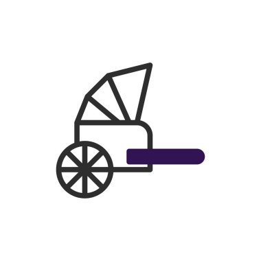 Bir minimalist çizim geometrik şekiller ve temiz çizgiler kullanarak stilize edilmiş bir araba tasvir eder. Simge klasik bir ulaşım ve tasarım basitliğini aktarıyor, tarihi yolculuğu temsil ediyor