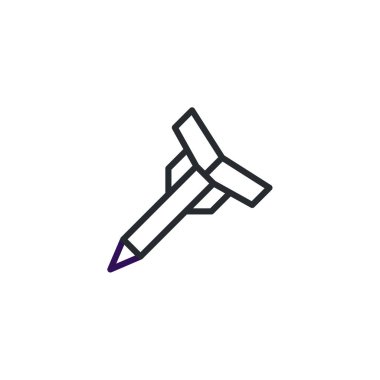 Düz bir zemine karşı kalem şeklinde dizayn edilmiş bir roket içeren sanatsal bir çizim. Bu yaratıcı kavram, yenilik, keşif ve hayal gücünü çağrıştırıyor. Hedefi sembolize ediyor.